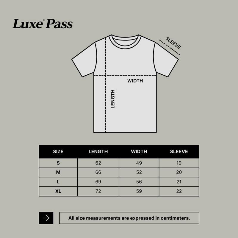 Size chart for The Kingdom Of Style White Tee